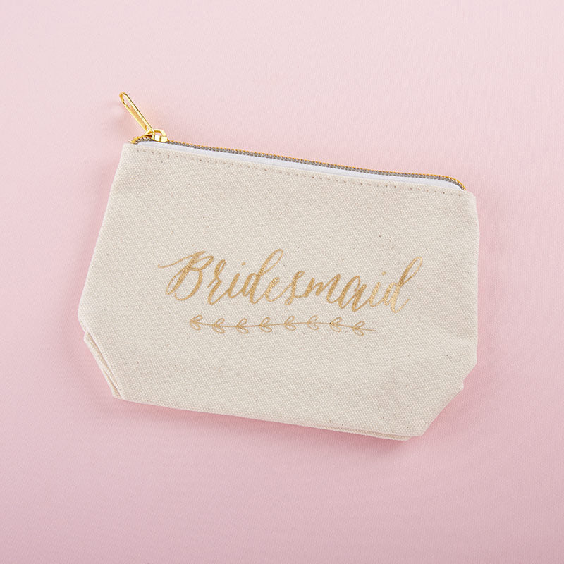 Gold Foil Bridesmaid Canvas Makeup Bag – Labeled Anonymiss
