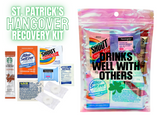 Saint Patrick's Day Hangover Recovery Kit, Drinks Well with Others, St Paddys Day Party Favors, St Patricks Day Survival Kit