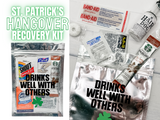 Saint Patrick's Day Hangover Recovery Kit, Drinks Well with Others, St Paddys Day Party Favors, St Patricks Day Survival Kit
