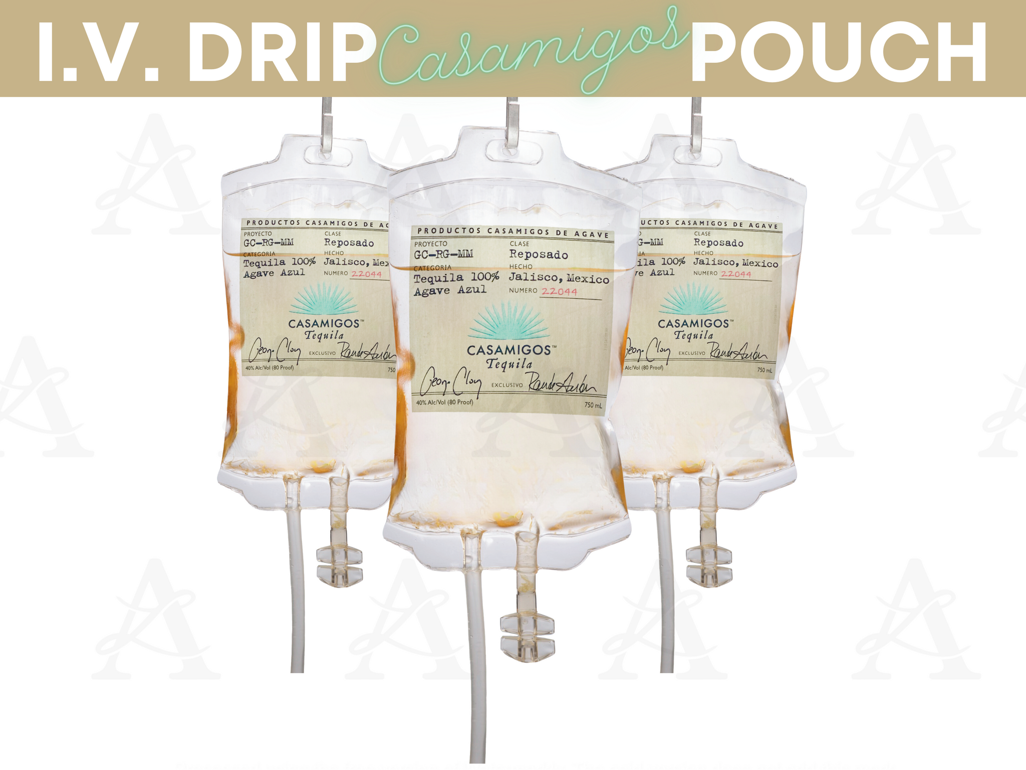 Iv Pouch Text Casamigos I.V. Drip Therapy Drink Pouch, Tequila Drink Pouch, IV Drip ...