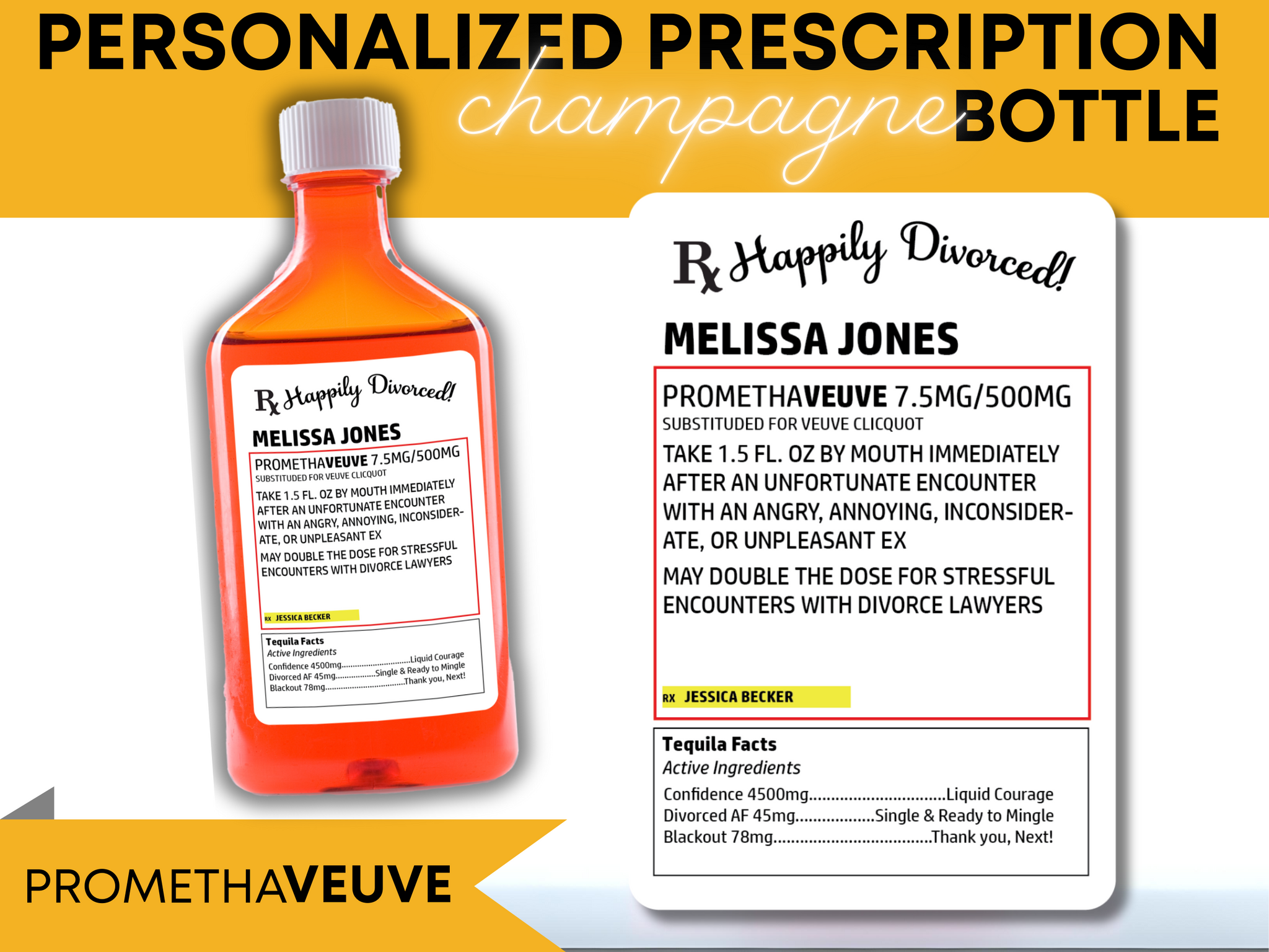 Personalized Prescription Wine Bottle Label: Funny Gag Gift