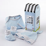"Welcome Home Baby!" 3-Piece Layette Set (Blue) (Personalization Available)