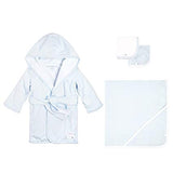 Burt's Bees Baby - Sky Bathtime Gift Bundle - Includes Bathrobe, Hooded Towel & Washcloths, 100% Organic Cotton