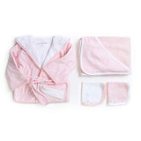 Burt's Bees Baby - Blossom Bathtime Gift Bundle - Includes Bathrobe, Hooded Towel & Washcloths, 100% Organic Cotton